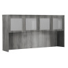 Mayline Aberdeen Hutch with Glass Doors 72" Gray Steel - AHG72-LGS