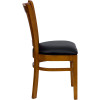 Flash Furniture Wood Vertical Back Chair with Cherry Finish and Black Vinyl Seat - XU-DGW0008VRT-CHY-BLKV-GG