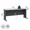 Bush Business Furniture Series A Desk 72" Slate and White Specturm - WC84872