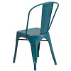 Flash Furniture Distressed Kelly Blue-Teal Metal Indoor-Outdoor Stackable Chair - ET-3534-KB-GG