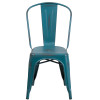 Flash Furniture Distressed Kelly Blue-Teal Metal Indoor-Outdoor Stackable Chair - ET-3534-KB-GG