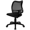 Flash Furniture Mid Back Mesh Task Chair with Black Fabric Seat - WL-A277-BK-GG