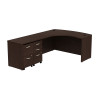Bush Business Furniture Series C Package L-Shaped Desk Bowfront with Mobile Pedestals Mocha Cherry Left - SRC034MRLSU