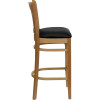 Flash Furniture Wood Vertical Back Barstool with Natural Finish and Black Vinyl Seat - XU-DGW0008BARVRT-NAT-BLKV-GG