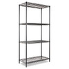 Alera NSF Certified Industrial 4-Shelf Wire Shelving Kit, 36w x 24d x 72h, Silver or Black - SW50-3618