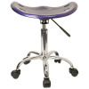 Flash Furniture Vibrant Deep Blue Tractor Seat and Chrome Stool  -  LF-214A-DEEPBLUE-GG