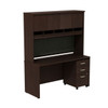Bush Business Furniture Series C Package Desk with Hutch and Mobile File Cabinet in Mocha Cherry 60"W x 24"D - SRC014MRSU