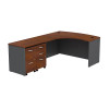 Bush Business Furniture Series C Executive L-Shaped Bowfront Desk 60" with Mobile Pedestals Hansen Cherry Left - SRC034HCLSU