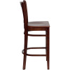 Flash Furniture Wood Vertical Back Barstool with Mahogany Finish and Mahogany Wood Seat - XU-DGW0008BARVRT-MAH-GG