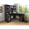 Bush Cabot Collection L-Shaped Desk 60" & Hutch Espresso Oak - CAB001EPO