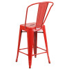 Flash Furniture Red Metal Indoor-Outdoor Counter Height Chair 24"H - CH-31320-24GB-RED-GG