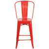 Flash Furniture Red Metal Indoor-Outdoor Counter Height Chair 24"H - CH-31320-24GB-RED-GG