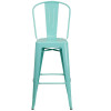 Flash Furniture Mint Green Metal Indoor-Outdoor Bar Height Chair 30"H - ET-3534-30-MINT-GG