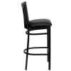 Flash Furniture School House Metal Restaurant Barstool with Black Vinyl Seat - XU-DG6R8BSCH-BAR-BLKV-GG