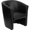 Flash Furniture Black Leather Barrel-Shaped Guest Chair - GO-S-01-BK-QTR-GG