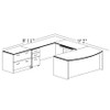Bush Business Furniture Series C Package Executive U-Shaped Bowfront Desk Hansen Cherry - HCPackageA