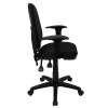 Flash Furniture Mid Back Black Fabric Multi-Functional Task Chair with Arms and Adjustable Lumbar Support - WL-A654MG-BK-A-GG