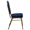 Flash Furniture Hercules Series Crown Back Stacking Banquet Chair with Navy Blue Patterned Fabric - FD-C01-ALLGOLD-2056-GG