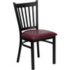 Flash Furniture Vertical Back Metal Restaurant Chair with Burgundy Vinyl Seat - XU-DG-6Q2B-VRT-BURV-GG