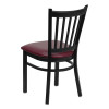 Flash Furniture Vertical Back Metal Restaurant Chair with Burgundy Vinyl Seat - XU-DG-6Q2B-VRT-BURV-GG