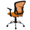 Flash Furniture Mid-Back Orange Mesh Office Chair with Chrome Finished Base - H-8369F-ORG-GG