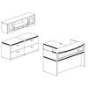 Mayline Aberdeen Reception Desk L-Shaped with two Pedestal File Drawers Gray Steel - ABEPackage4-LGS