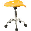 Flash Furniture Vibrant Orange Yellow Tractor Seat and Chrome Stool   -  LF-214A-YELLOW-GG