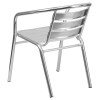 Flash Furniture Heavy Duty Aluminum Indoor-Outdoor Restaurant Stack Chair Triple Slat Back - TLH-1-GG