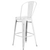 Flash Furniture Distressed White Metal Indoor-Outdoor Bar Height Chair 30"H - ET-3534-30-WH-GG