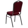 Flash Furniture Hercules Series Crown Back Stacking Banquet Chair with Burgundy Fabric - FD-C01-SILVERVEIN-3169-GG