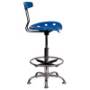 Flash Furniture Vibrant Bright Blue and Chrome Drafting / Bar Stool with Tractor Seat - LF-215-BRIGHTBLUE-GG