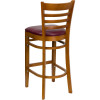 Flash Furniture Wood Ladder Back Barstool with Cherry Finish and Burgundy Vinyl Seat - XU-DGW0005BARLAD-CHY-BURV-GG