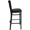 Flash Furniture X-Back Metal Restaurant Barstool with Black Vinyl Seat - XU-6F8BXBK-BAR-BLKV-GG