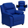 Flash Furniture Kid's Recliner with Storage Blue Vinyl - BT-7985-KID-BLUE-GG