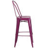 Flash Furniture Purple Metal Indoor-Outdoor Bar Height Chair 30"H - ET-3534-30-PUR-GG