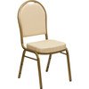 Flash Furniture Hercules Series Dome Back Stacking Banquet Chair with Beige Patterned Fabric - FD-C03-ALLGOLD-H20124E-GG