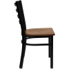 Flash Furniture Ladder Back Metal Restaurant Chair with Cherry Wood Seat - XU-DG694BLAD-CHYW-GG