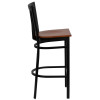 Flash Furniture School House Metal Restaurant Barstool with Cherry Wood Seat - XU-DG6R8BSCH-BAR-CHYW-GG