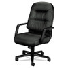 HON Pillow-Soft Series Executive Leather High-Back Swivel/Tilt Chair, Black - 2091SR11T