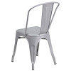 Flash Furniture Silver Metal Indoor-Outdoor Stackable Chair - CH-31230-SIL-GG