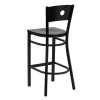 Flash Furniture Circle Back Metal Restaurant Barstool with Mahogany Wood Seat - XU-DG-60120-CIR-BAR-MAHW-GG