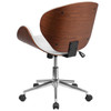 Flash Furniture Mid-Back Walnut Wood Swivel Conference Chair White - SD-SDM-2240-5-WH-GG