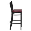 Flash Furniture Coffee Back Metal Restaurant Barstool with Burgundy Vinyl Seat - XU-DG-60114-COF-BAR-BURV-GG