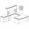 Safco Mayline Aberdeen Executive U-Shaped Desk 72 w/Wood Door Hutch Package Gray Steel - AT10-LGS