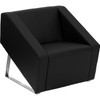 Flash Furniture Smart Series Black Leather Reception Chair - ZB-SMART-BLACK-GG