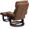 Flash Furniture Contemporary Palimino LeatherSoft Recliner and Ottoman with Swiveling Wood Base - BT-7821-PALIMINO-GG