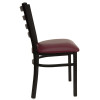 Flash Furniture Ladder Back Metal Restaurant Chair with Burgundy Vinyl Seat - XU-DG694BLAD-BURV-GG