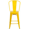 Flash Furniture Yellow Metal Indoor-Outdoor Counter Height Chair 24"H - CH-31320-24GB-YL-GG