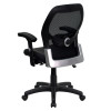 Flash Furniture Mid-Back Super Mesh Office Chair with Black Italian Leather Seat - LF-W42B-L-GG