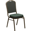 Flash Furniture Hercules Series Crown Back Stacking Banquet Chair with Green Patterned Fabric - FD-C01-GOLDVEIN-0640-GG